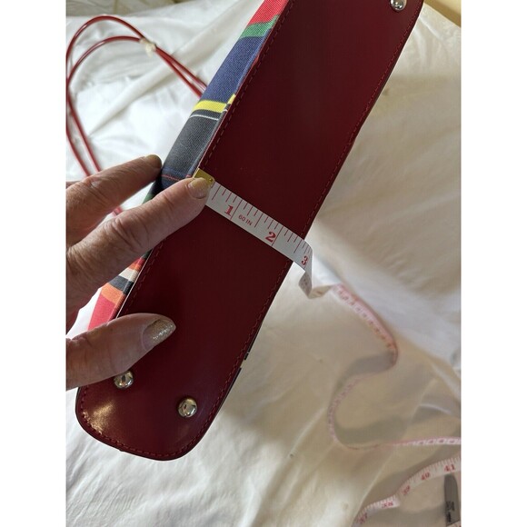 Stripe Multicolor Shoulder Bag 11x7x3 Zipper Close Inner Pockets Matching Wallet - Picture 10 of 16